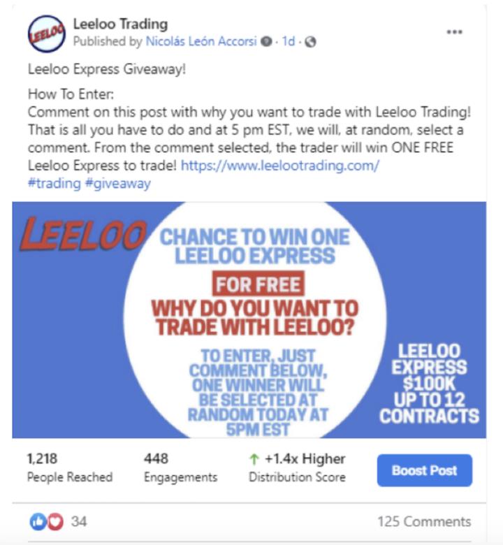 Leeloo Trading Facebook page